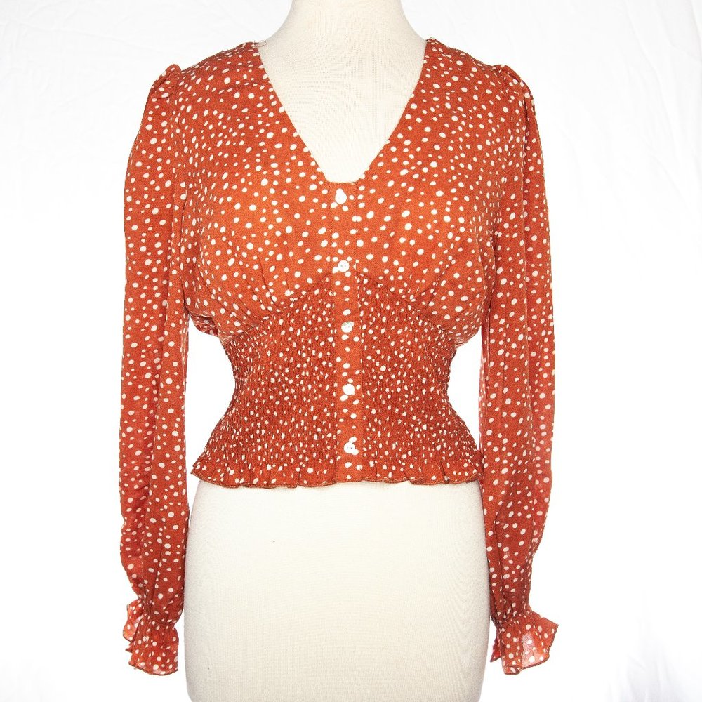 Lucy Paris Polka Dot Blouse Size Medium